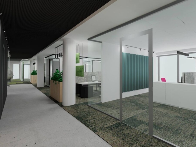 3D-Visualisierung Besprechungsräume, Neubau Bürogebäude mit repräsentativer Banknutzung
