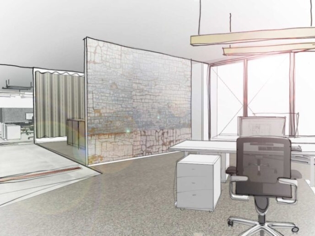 Visualisierung Büro, Neubau Bürogebäude mit repräsentativer Banknutzung