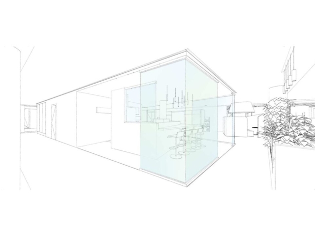 Visualisierung Glaskasten, Neubau Bürogebäude mit repräsentativer Banknutzung
