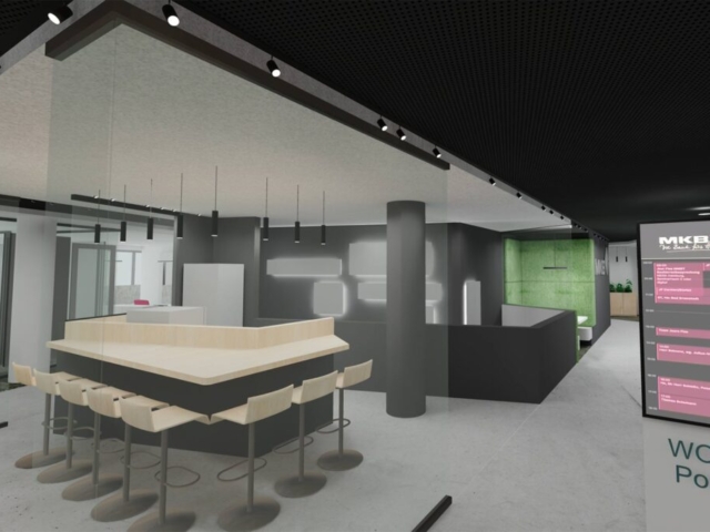 3D-Visualisierung Meetingpoint, Neubau Bürogebäude mit repräsentativer Banknutzung
