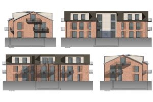 Ansichten Haus 1: Mehrfamilienhaus mit 12 Wohnungen Mehrfamilienhaus mit 12 Wohnungen, Ansichten Haus 1