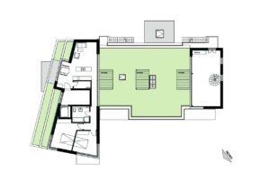Grundriss 4. Obergeschoss mit Dachterrasse: Mehrfamilienhaus mit 20 Wohnungen und Gewerbe in Potsdam