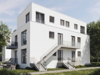 Mehrfamilienhaus bauen mit 4 Wohnungen in Berlin Rudow, Außentreppe