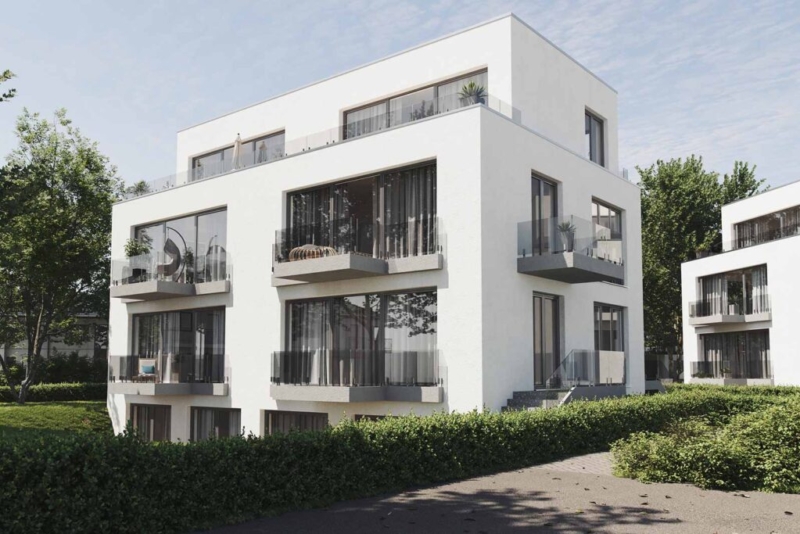 Mehrfamilienhaus bauen mit 4 Wohnungen in Berlin Rudow, Gartenansicht