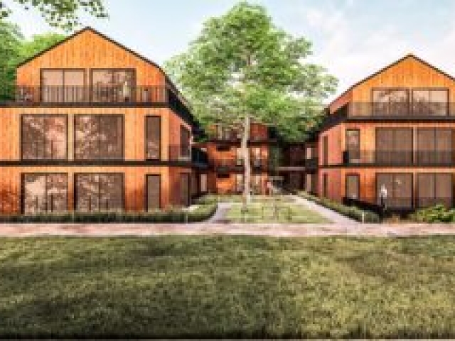 Visualisierung Erschließung vom Innenhof: Neubau Mehrfamilienhaus 49 Wohnungen