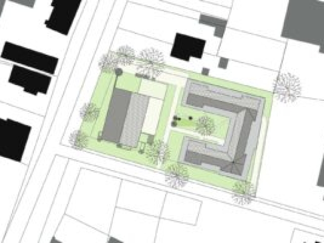 Lageplan, Neubau Mehrfamilienhaus mit 49 Wohnungen