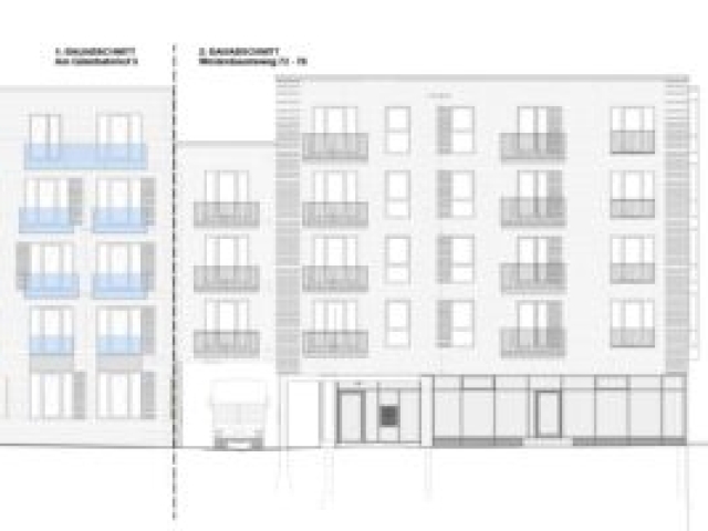 ansicht-1-und-2-bauabschnitt Ansicht 1. und 2. Bauabschnitt, Neubau mit Ziegelfassade